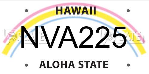 NVA225 Hawaii License Plate