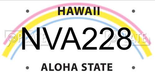 NVA228 Hawaii License Plate