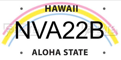 NVA22B Hawaii License Plate