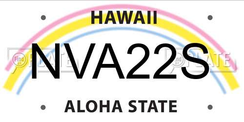 NVA22S Hawaii License Plate