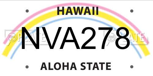NVA278 Hawaii License Plate