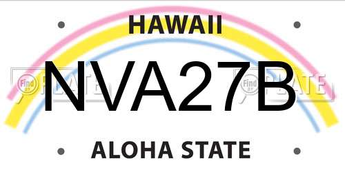 NVA27B Hawaii License Plate