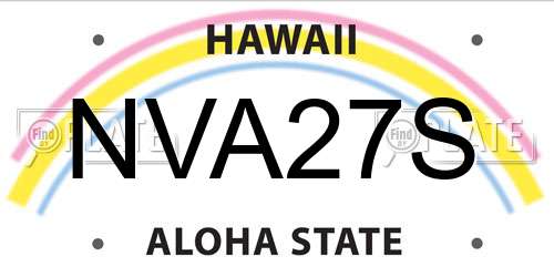 NVA27S Hawaii License Plate