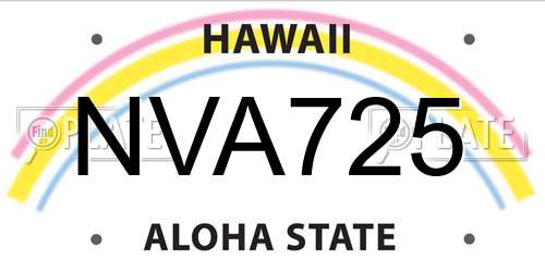 NVA725 Hawaii License Plate
