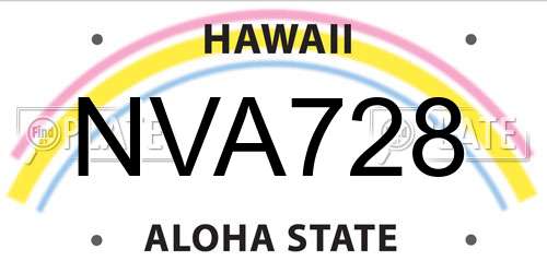 NVA728 Hawaii License Plate