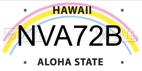 NVA72B Hawaii License Plate