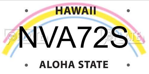 NVA72S Hawaii License Plate