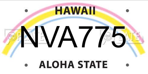 NVA775 Hawaii License Plate
