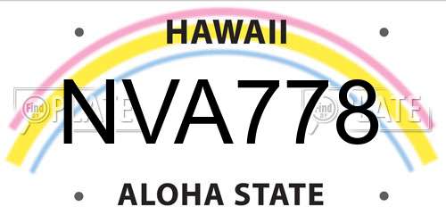 NVA778 Hawaii License Plate