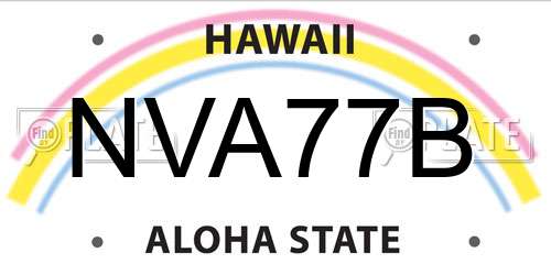 NVA77B Hawaii License Plate