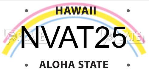 NVAT25 Hawaii License Plate
