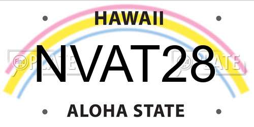 NVAT28 Hawaii License Plate