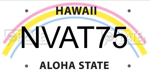NVAT75 Hawaii License Plate