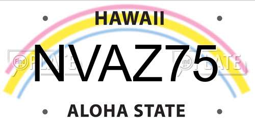 NVAZ75 Hawaii License Plate
