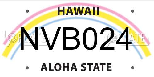 NVB024 Hawaii License Plate