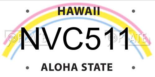 NVC511 Hawaii License Plate
