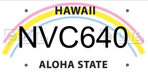 NVC640 Hawaii License Plate