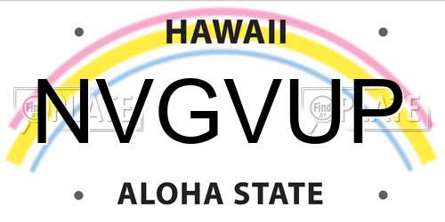 NVGVUP Hawaii License Plate