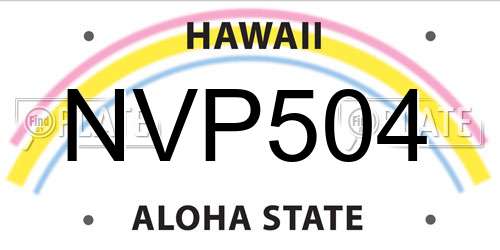 NVP504 Hawaii License Plate