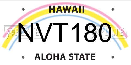 NVT180 Hawaii License Plate