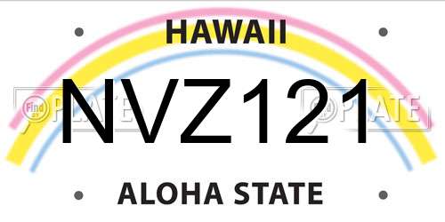 NVZ121 Hawaii License Plate