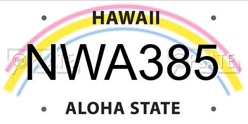 NWA385 Hawaii License Plate