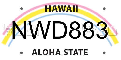 NWD883 Hawaii License Plate