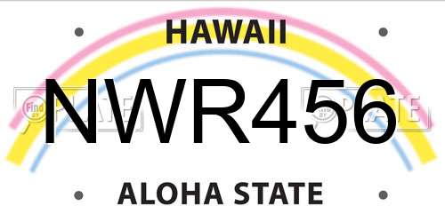 NWR456 Hawaii License Plate