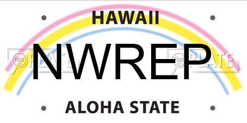 NWREP Hawaii License Plate