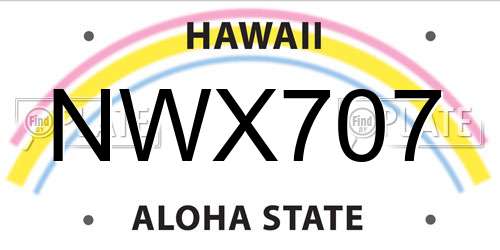 NWX707 Hawaii License Plate