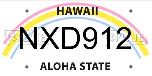 NXD912 Hawaii License Plate