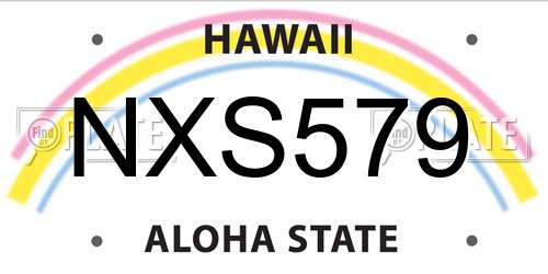 NXS579 Hawaii License Plate