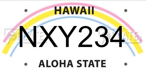 NXY234 Hawaii License Plate