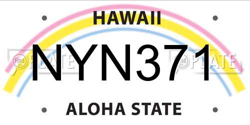 NYN371 Hawaii License Plate