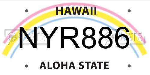 NYR886 Hawaii License Plate
