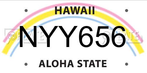NYY656 Hawaii License Plate