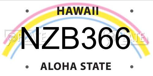 NZB366 Hawaii License Plate