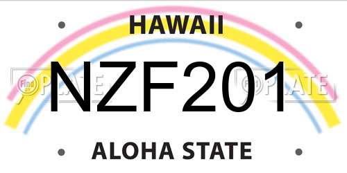 NZF201 Hawaii License Plate