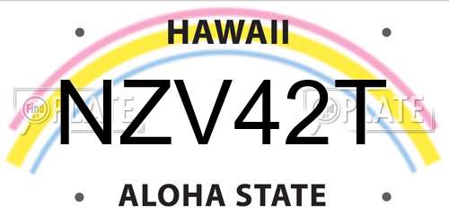 NZV42T Hawaii License Plate