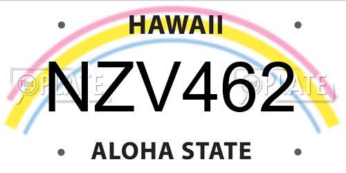 NZV462 Hawaii License Plate