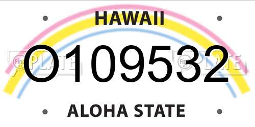 O109532 Hawaii License Plate