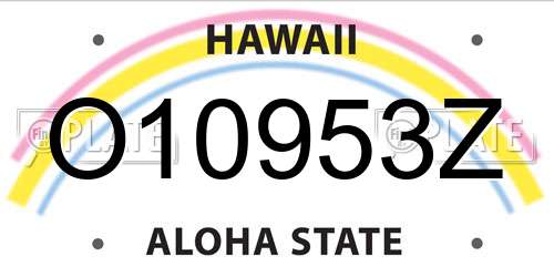 O10953Z Hawaii License Plate