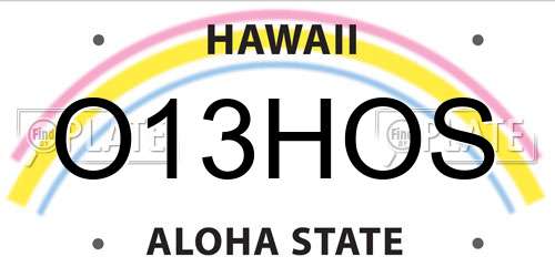 O13HOS Hawaii License Plate