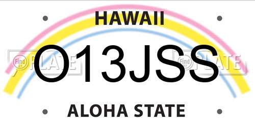 O13JSS Hawaii License Plate