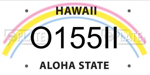 O155II Hawaii License Plate