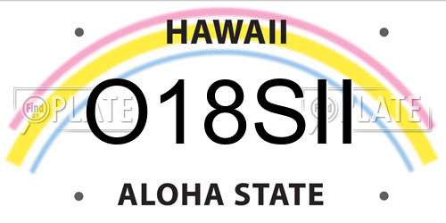 O18SII Hawaii License Plate