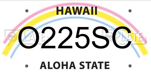 O225SC Hawaii License Plate