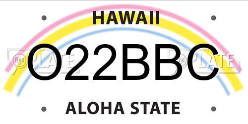 O22BBC Hawaii License Plate
