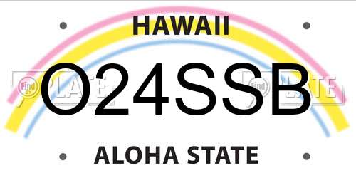 O24SSB Hawaii License Plate