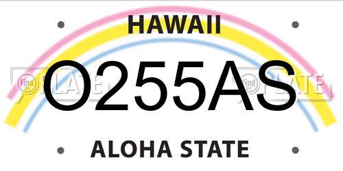 O255AS Hawaii License Plate